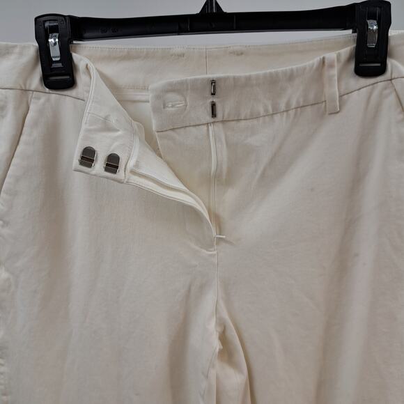 Chico's Dress Pants 1T 8T Straight Leg Mid Rise Stretch Cotton Career Work White - Picture 3 of 8